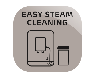 Kaip ir integruota nuodugnaus pieno sistemos valymo programa, „Easy Steam Cleaning“ (Lengvas valymas garais) leis greitai ir higieniškai išvalyti prietaisą tarp naudojimų: su pienu besiliečiančios dalys valomos karštu vandeniu ir garais – jei pageidaujate, tarp kiekvieno kavos puodelio ruošimo arba galima meniu ją paleisti atskirai.